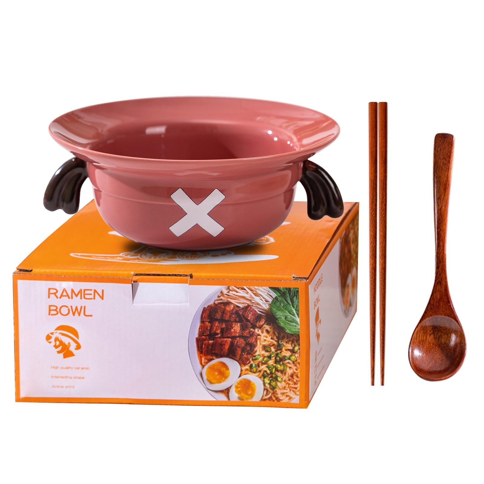 DVJEPJ straw hat ramen bowl with durable ceramic for daily noodles.