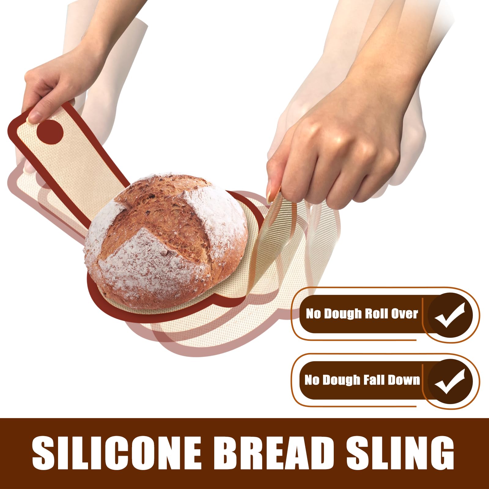 Dwavele silicone bread sling being cleaned or placed in dishwasher.