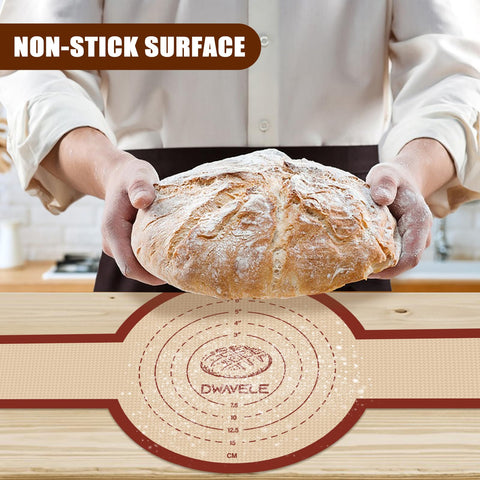 Dwavele silicone bread sling red round shape ready for dough handling.