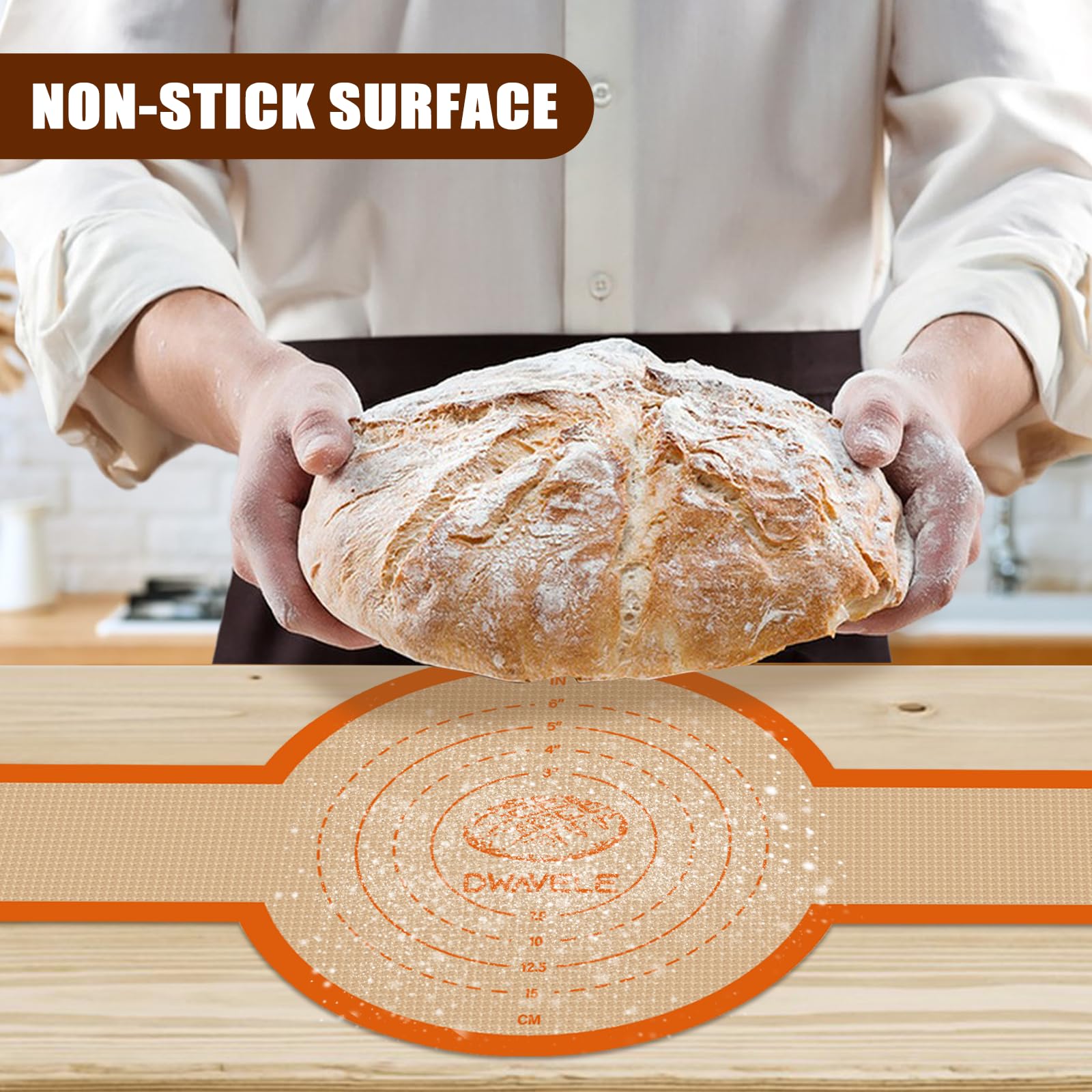 Dwavele orange round bread sling with long handle for safe use.
