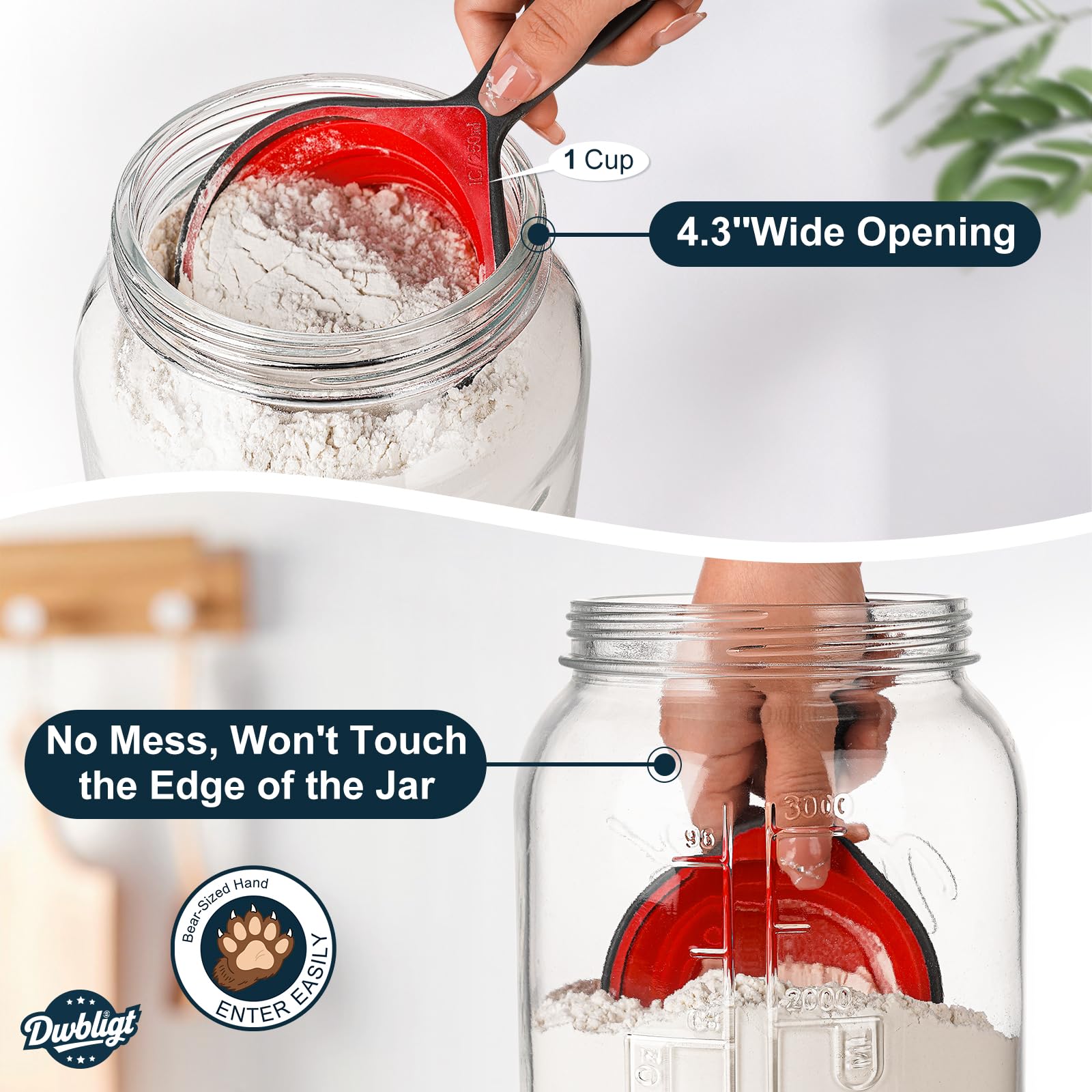 Dwbligt 1 gallon glass storage jar ideal for bulk dry goods.