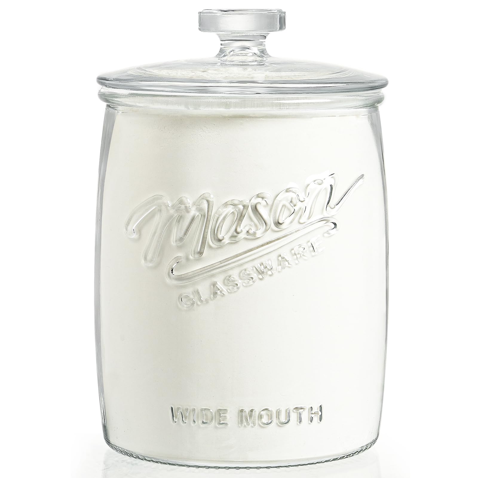 Dwbligt 1 gallon glass cookie jar with wide mouth for easy access and storage