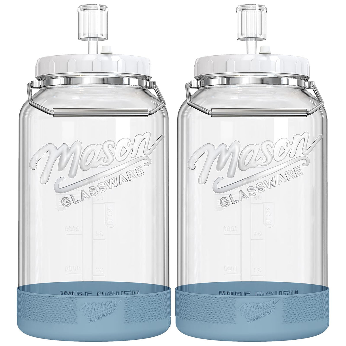 Dwbligt 2-pack fermentation jars with wide mouth for easy loading and cleaning.