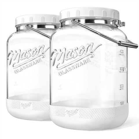 Dwbligt 2-pack 1.5 gallon glass jar with airtight lid for long-lasting pantry storage.