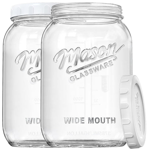 Dwbligt 2 pack wide mouth mason jars for easy pouring and batch storage.