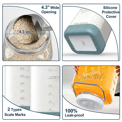 Dwbligt crystal-clear square jar for easy visibility of fermentation.