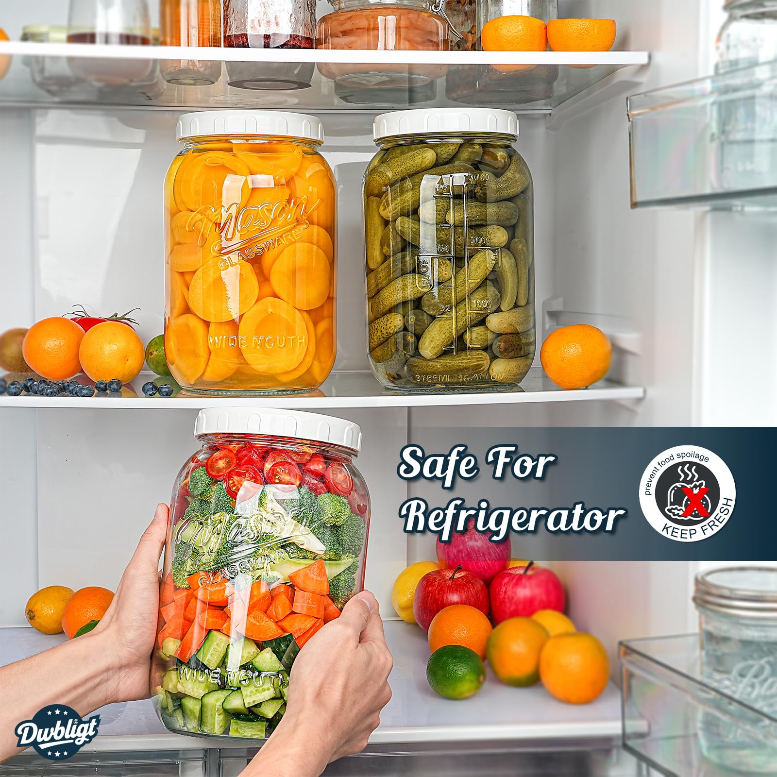 Dwbligt dishwasher safe glass jars simplify cleanup after meal prep.