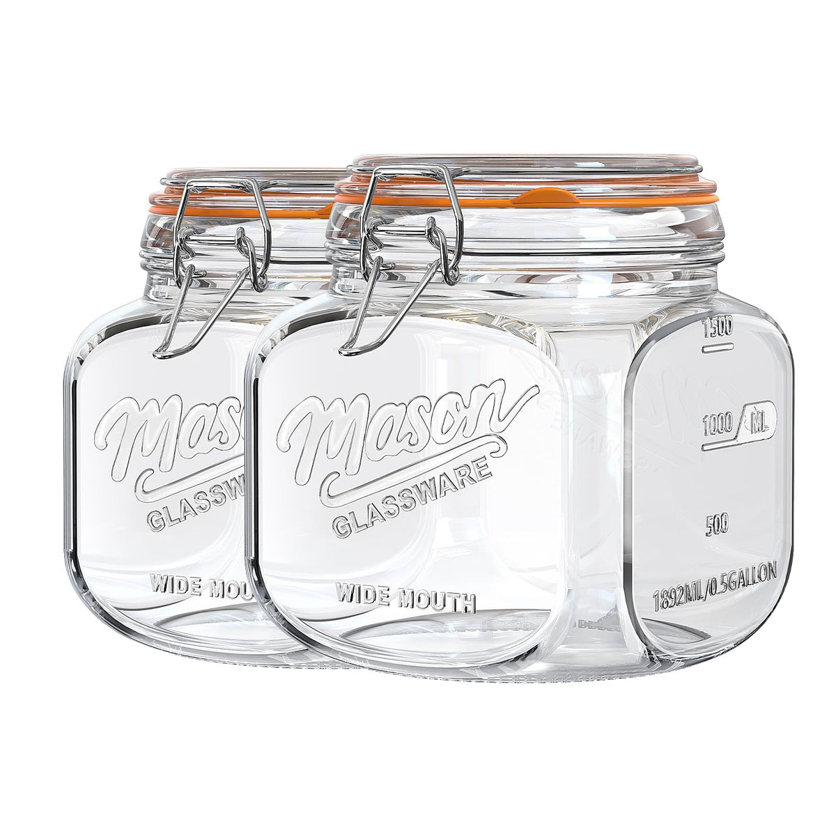 Dwbligt half-gallon mason jar with hinged lid for airtight dry storage at home