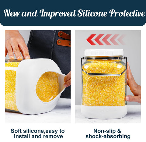 Silicone protective cover on Dwbligt jar provides non-slip grip.
