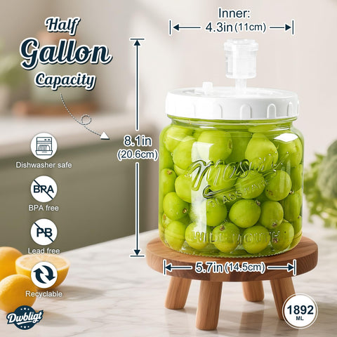 Dwbligt wide-mouth 64oz jar showing easy filling opening for pickling