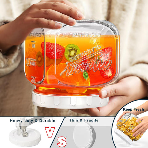 Dwbligt wide-mouth 64 oz mason jar open for easy filling and cleaning