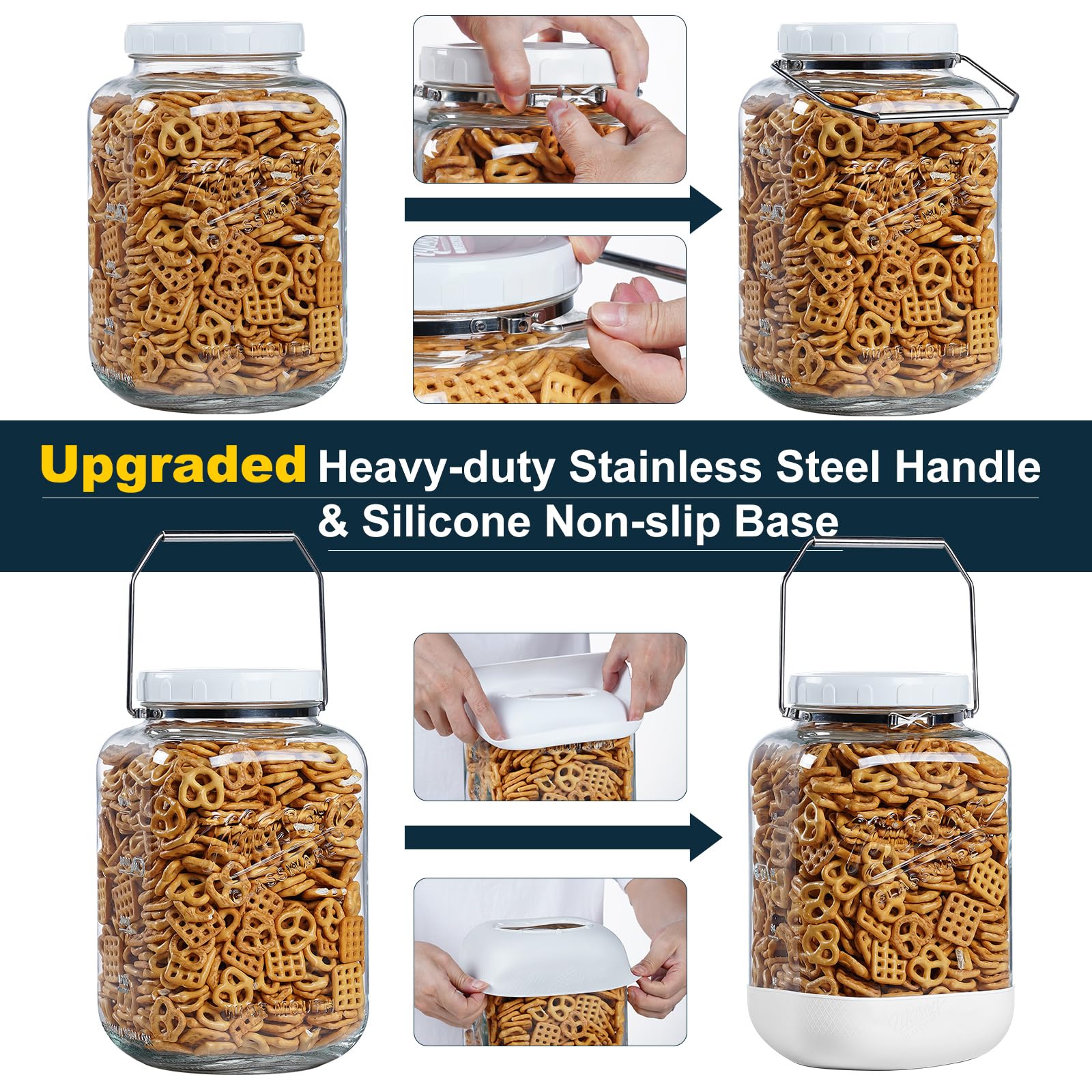 Dwbligt wide opening makes scooping and cleaning quick and easy for large jars.