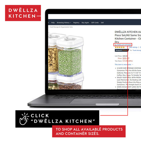 DWËLLZA KITCHEN clear container bodies show contents at a glance for quick planning.