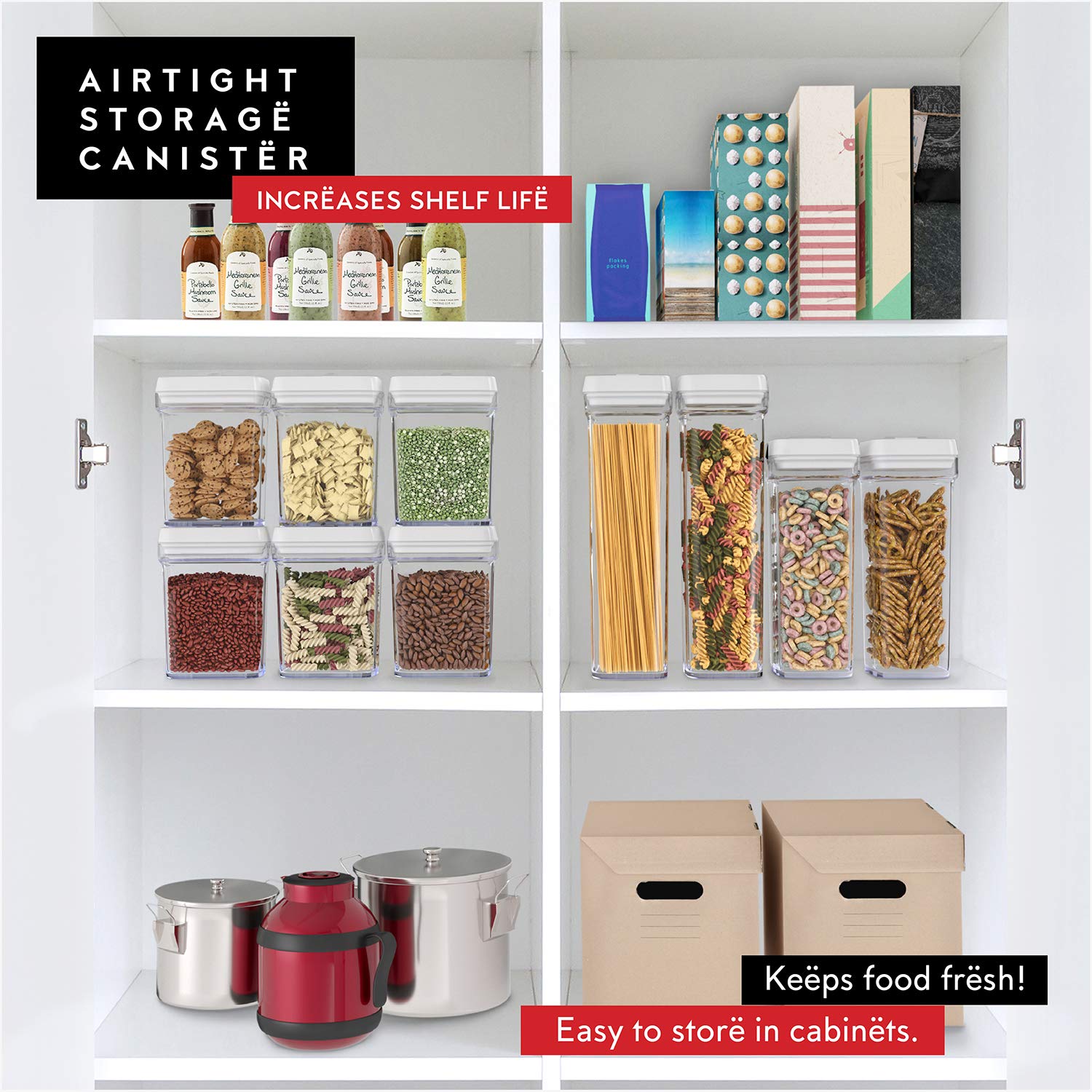 DWËLLZA KITCHEN lids with ring-seal action demonstrate leak-proof storage and easy opening.