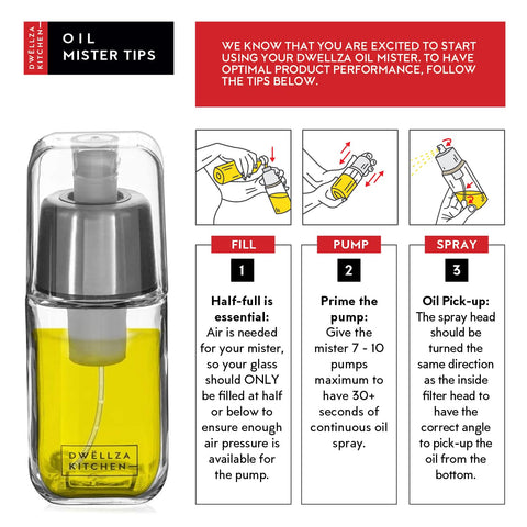 DWELLZA KITCHEN measuring top ensures precise oil portions for dressings