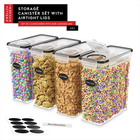 DWËLLZA KITCHEN versatile storage for cereal, flour, sugar, and more.