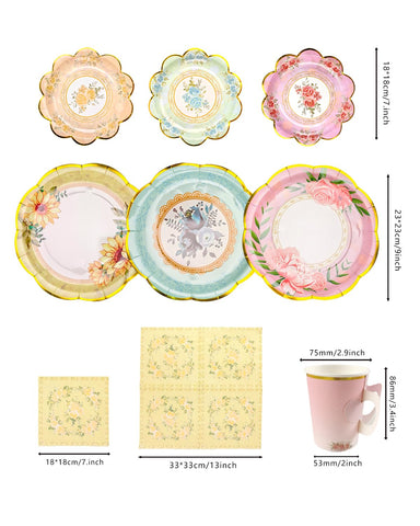 Dwsiplytg floral seven-inch plates for appetizers and desserts.