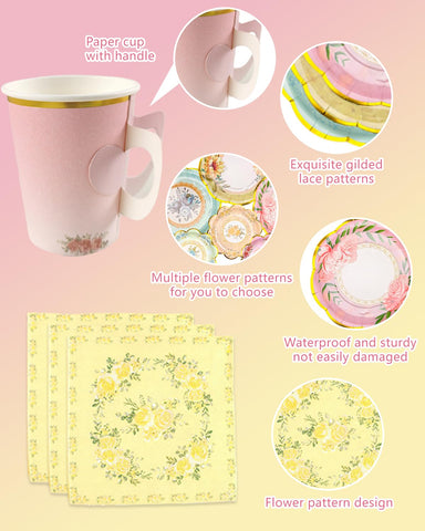 Dwsiplytg floral nine-inch plates for serving snacks.