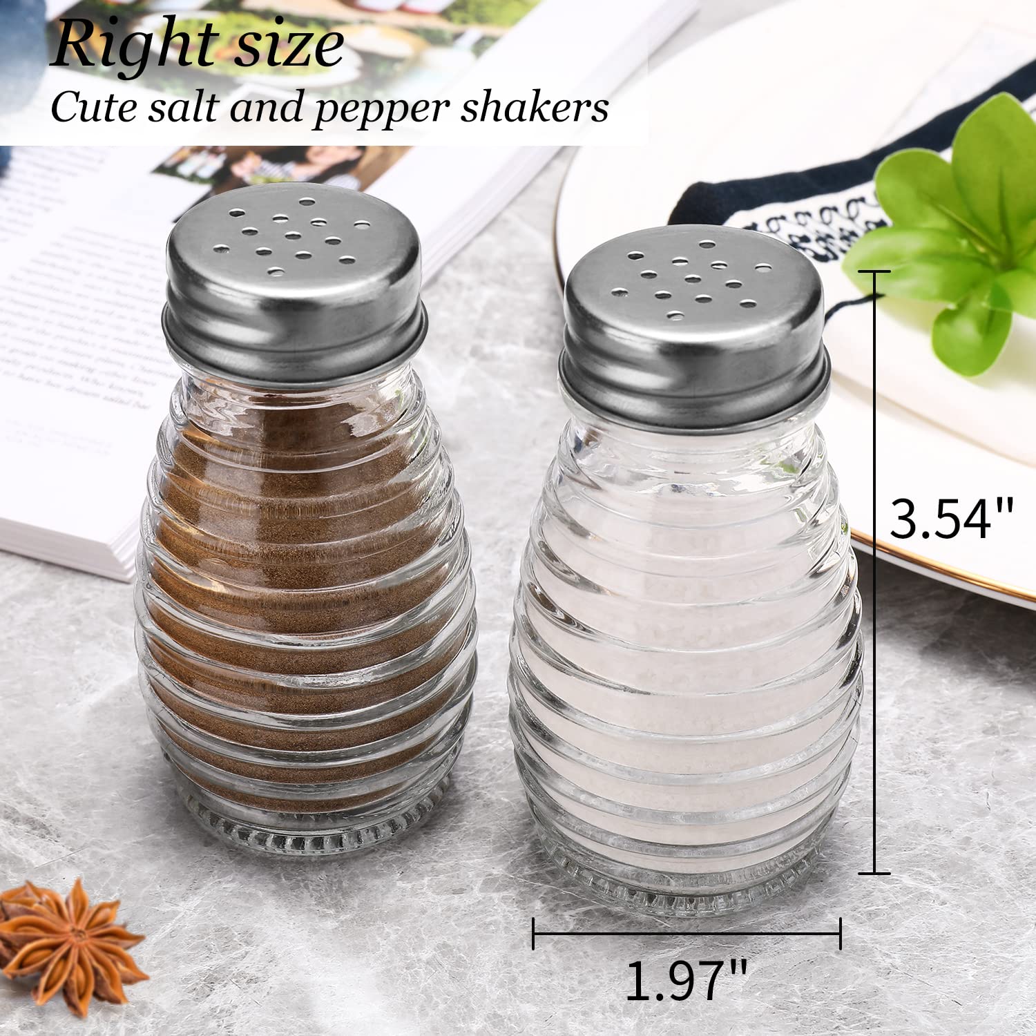 DWTS DANWEITESI Glass Pepper Shaker Oval highlights pepper easily within stylish kitchenware.