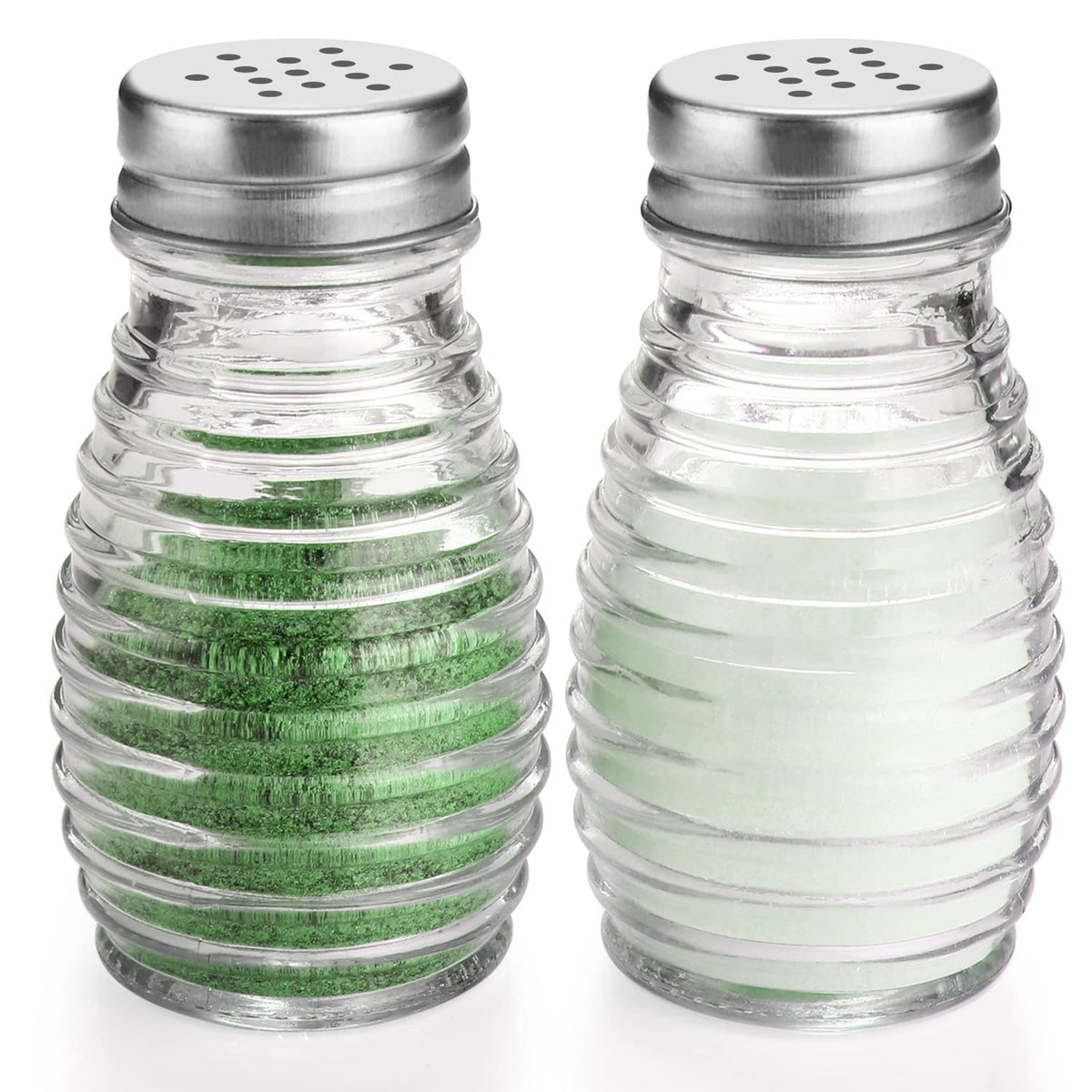 DWTS DANWEITESI Glass Salt Shaker Oval shows clear contents for quick seasoning checks.