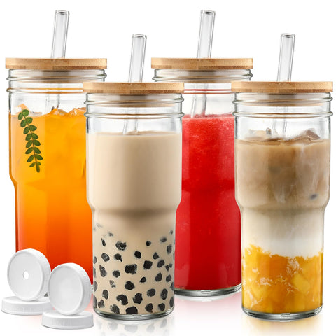 DWTS DANWEITESI mason jar 24oz pack shot highlighting reusable glass cups for daily beverages