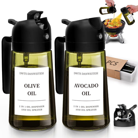 DWTS DANWEITESI oil sprayer 2in1 front view ready to spray or pour.