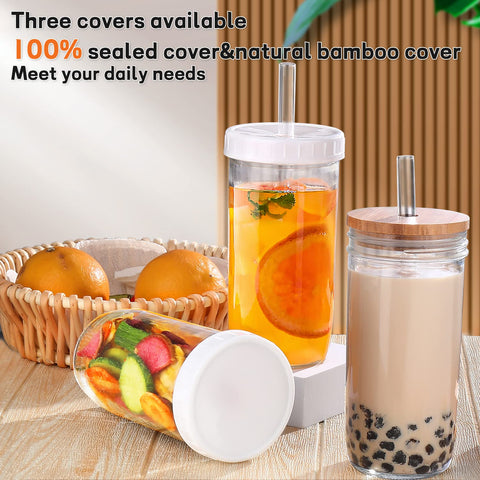 DWTS DANWEITESI 24 oz wide-mouth mason jars for DIY patterns and stylish drinks.