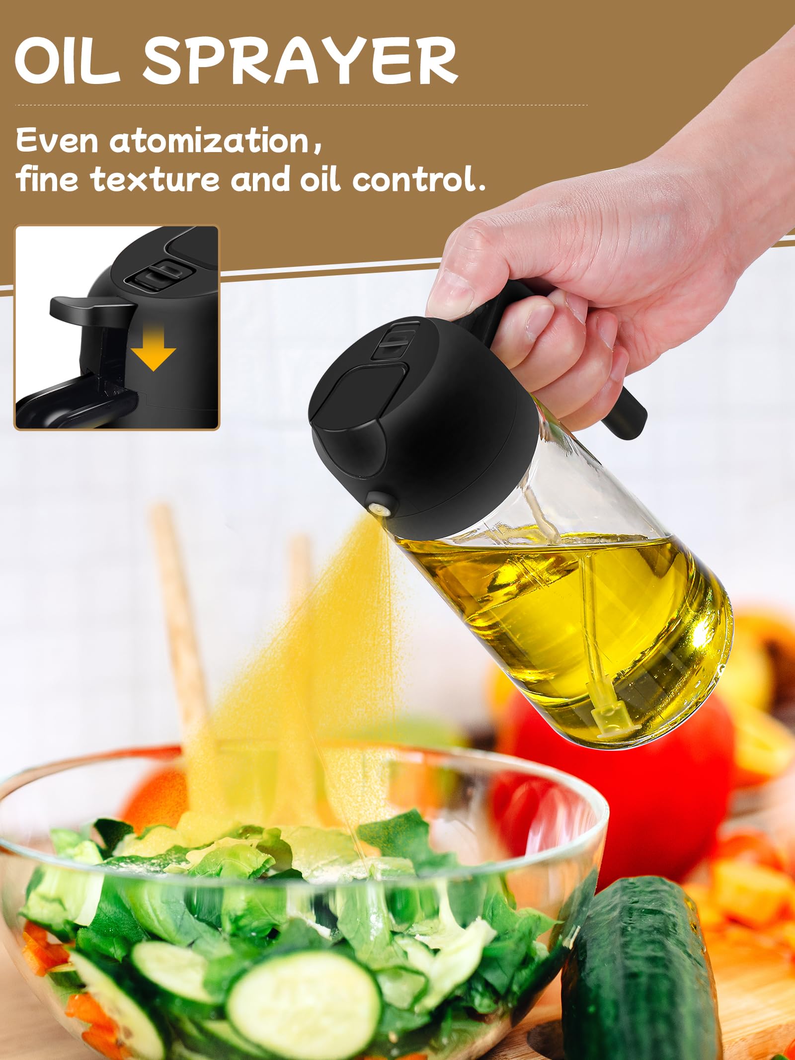 DWTS DANWEITESI 2-in-1 nozzle upgrade in black for spray and pour.