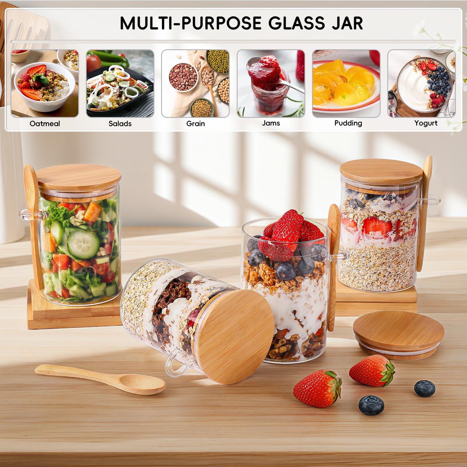 DWTS Danwitesi wide mouth jar simplifies filling stirring and cleaning after overnight oats