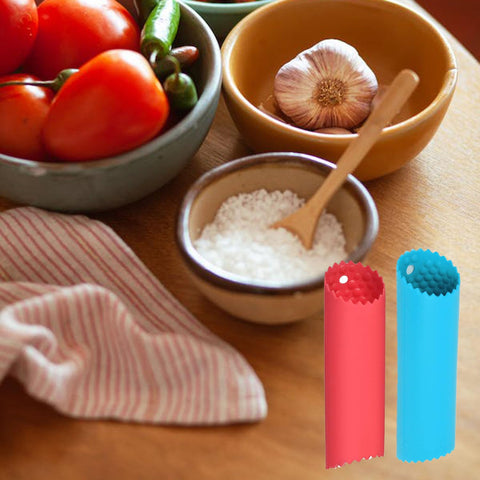 Eight-color silicone garlic peelers for organized kitchen prep