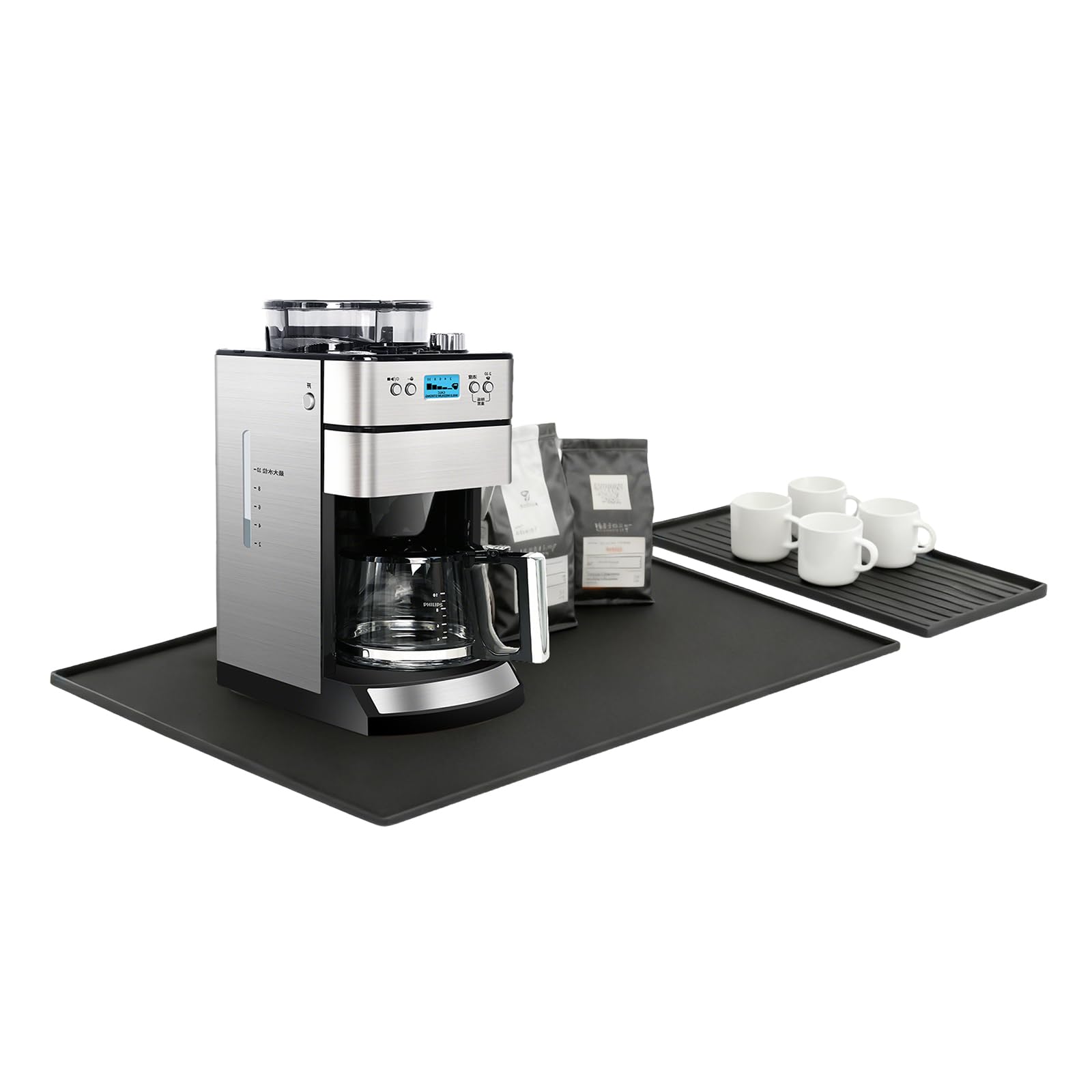 DXOKNQG silicone coffee mat under the coffee maker protects countertops from spills