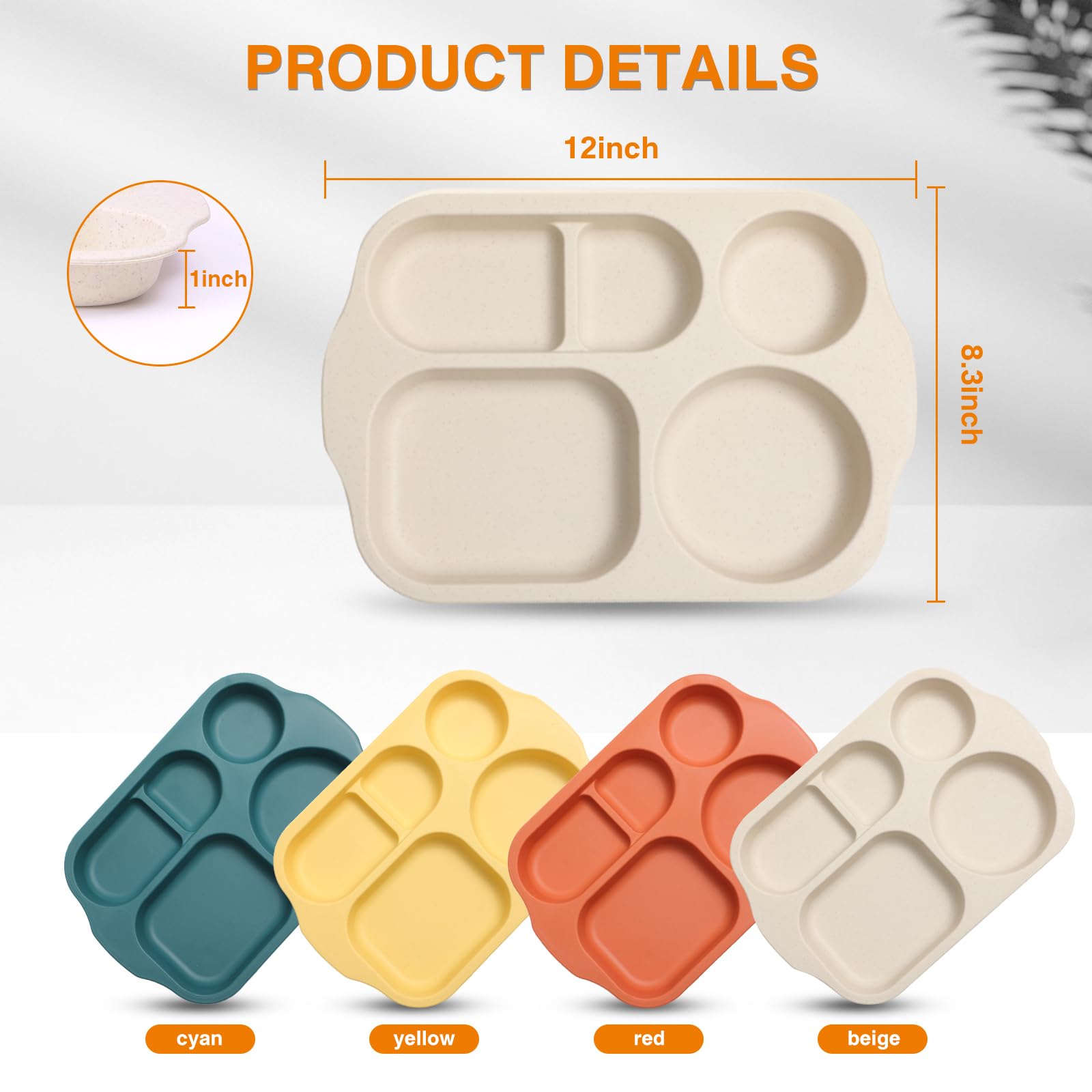 DYB DONGYONGBAO microwave-safe and dishwasher-safe divided plate