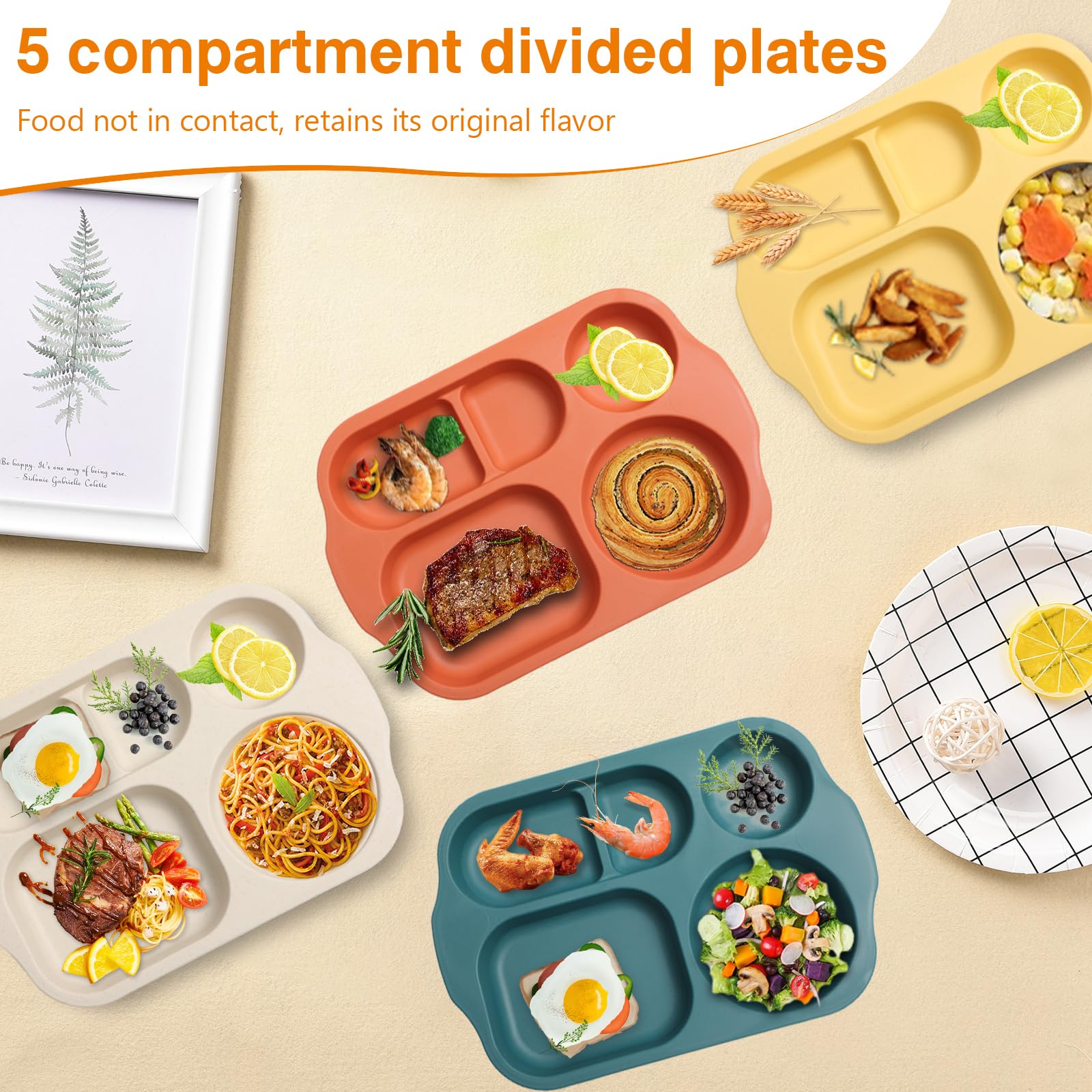 DYB DONGYONGBAO 12-inch orange divided plate ideal for kids' lunches