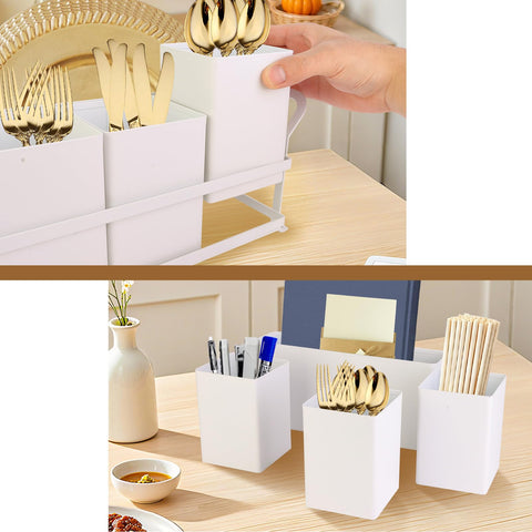 DYGZBLHT silverware caddy with large handles and feet pads protects surfaces.