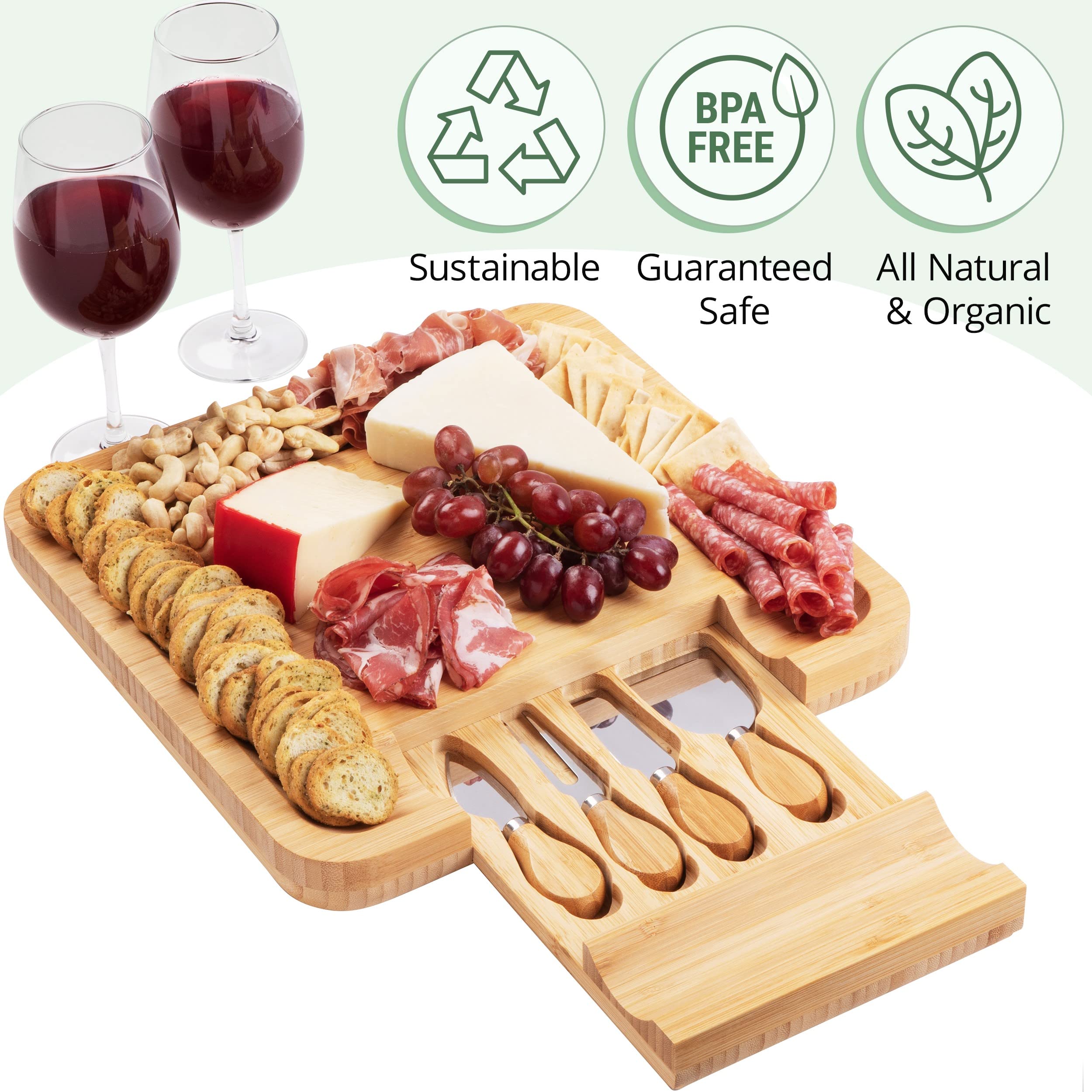Dynamic Gear Serving Tray Bamboo offers a natural, sturdy base for gatherings.