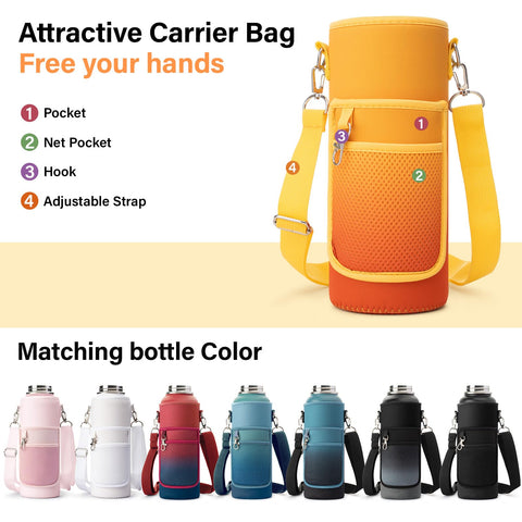 DYSANKY 40 oz bottle braided handle rope for comfortable grip on long trails