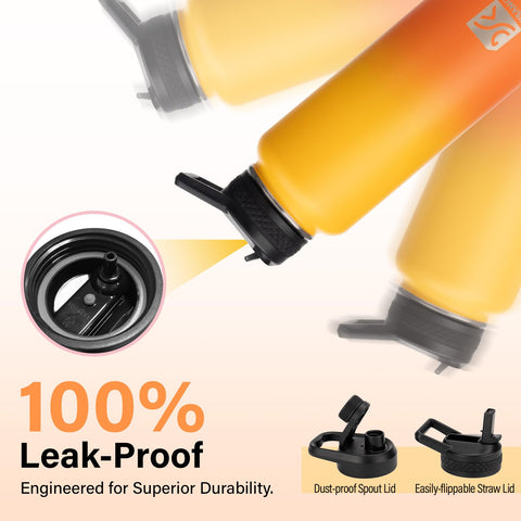 DYSANKY 40 oz bottle wide-mouth with cleaning kit for easy maintenance and ice cubes