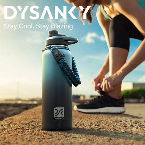 DYSANKY bottle in use during gym or hiking shows versatile practicality