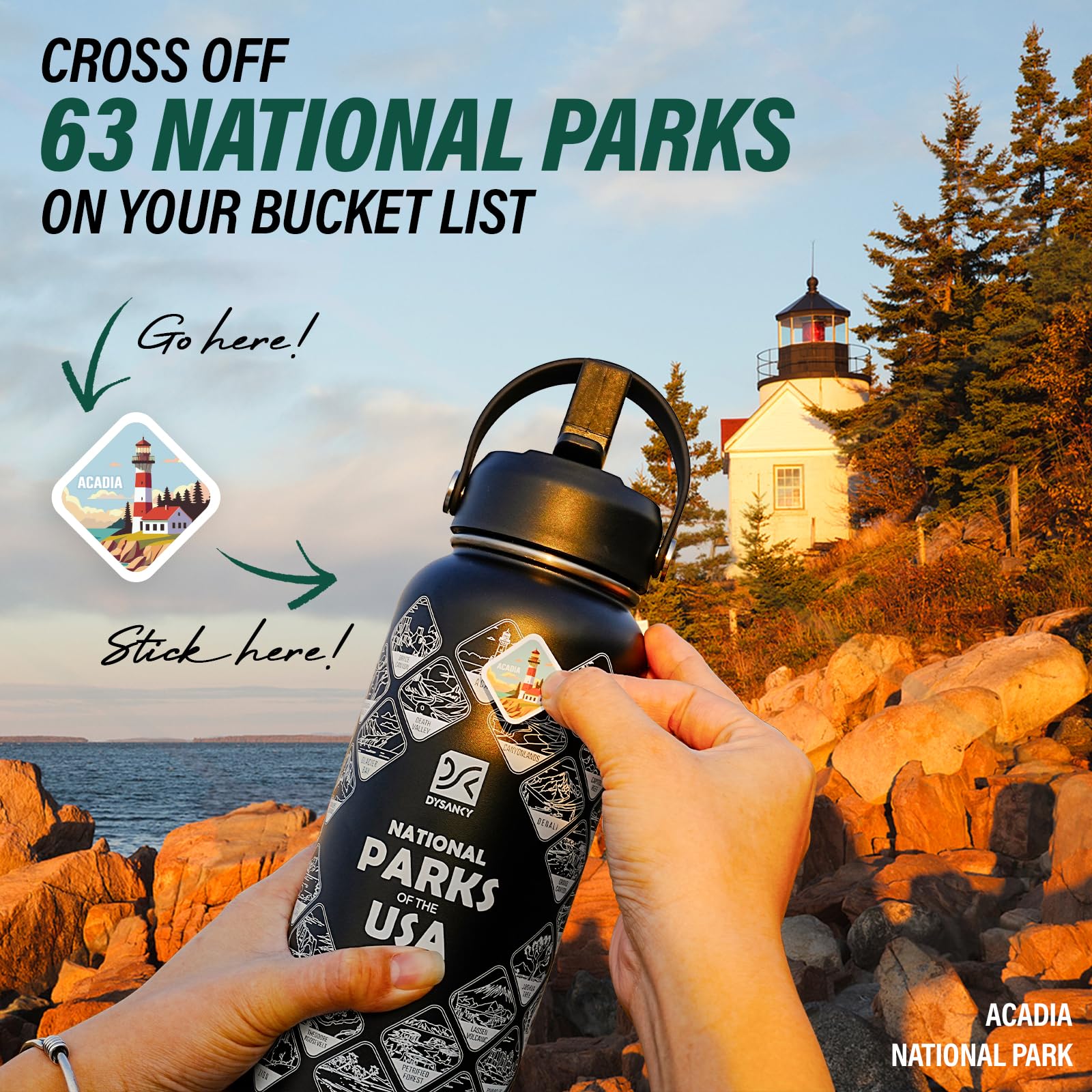 DYSANKY double-wall insulated bottle keeps beverages hot or cold.