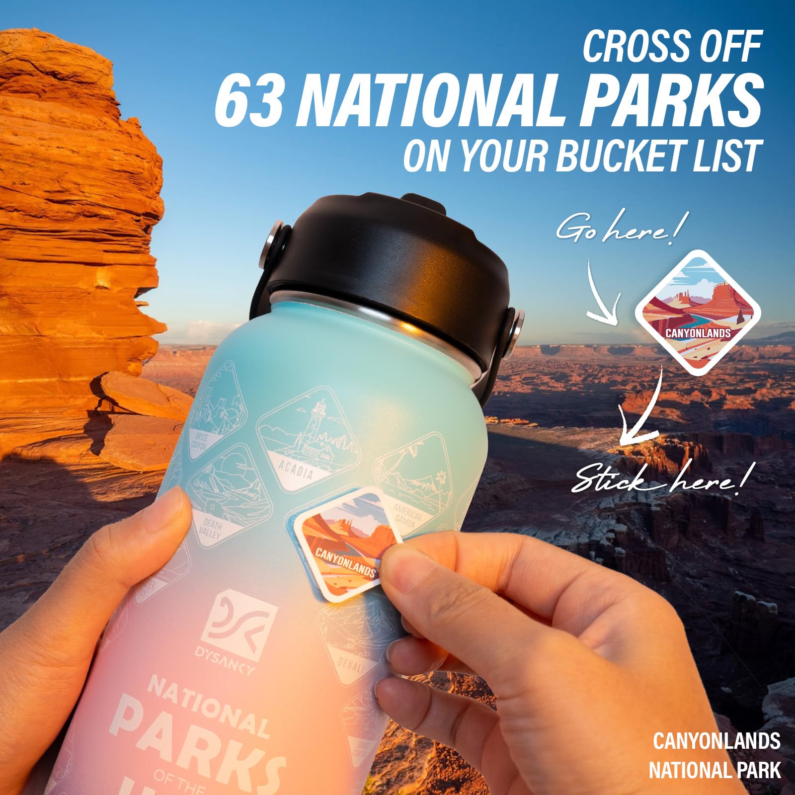 DYSANKY double-wall vacuum insulation preserves heat and cold.