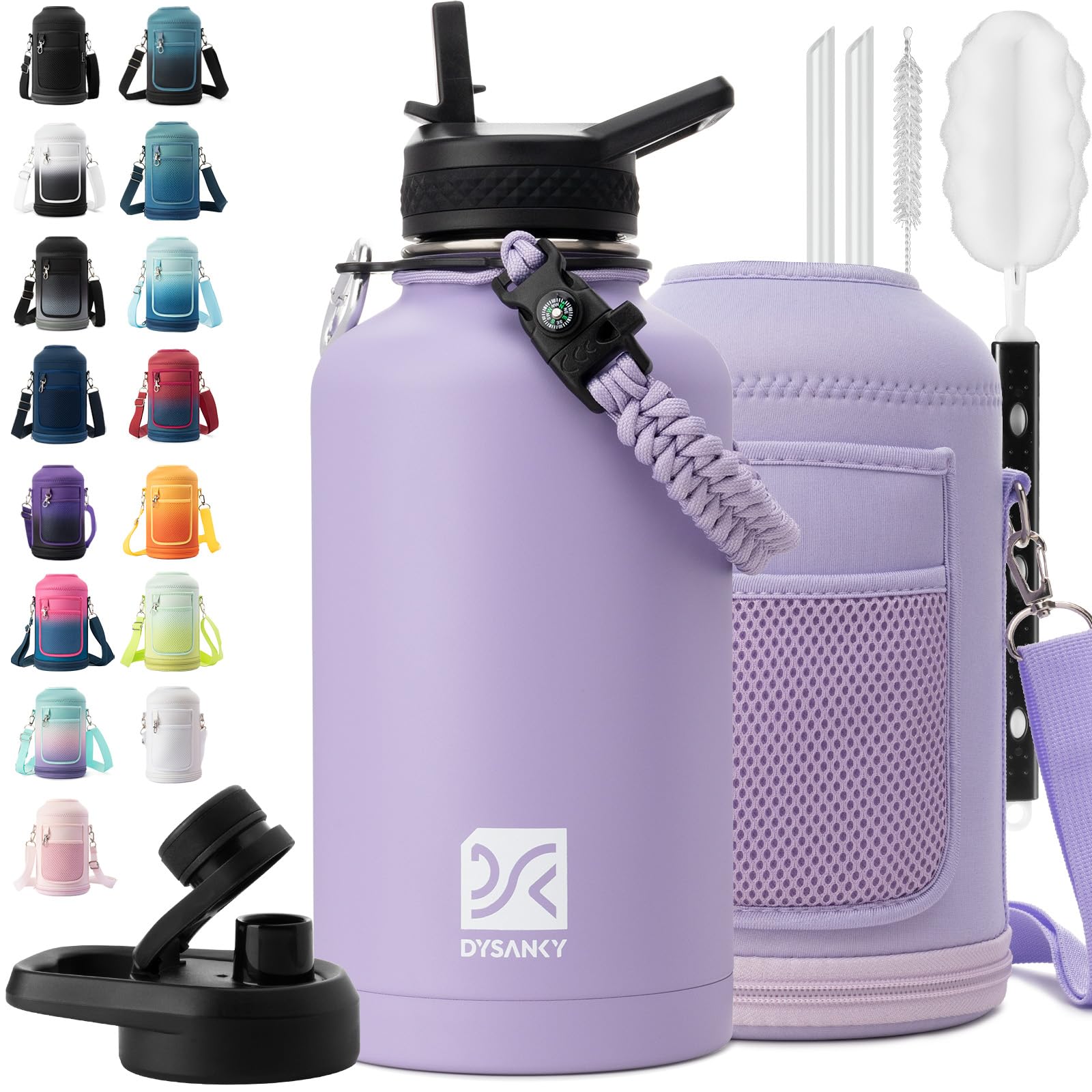 DYSANKY insulated bottle cap close-up, showing a sturdy seal for leak-free hydration on hikes.