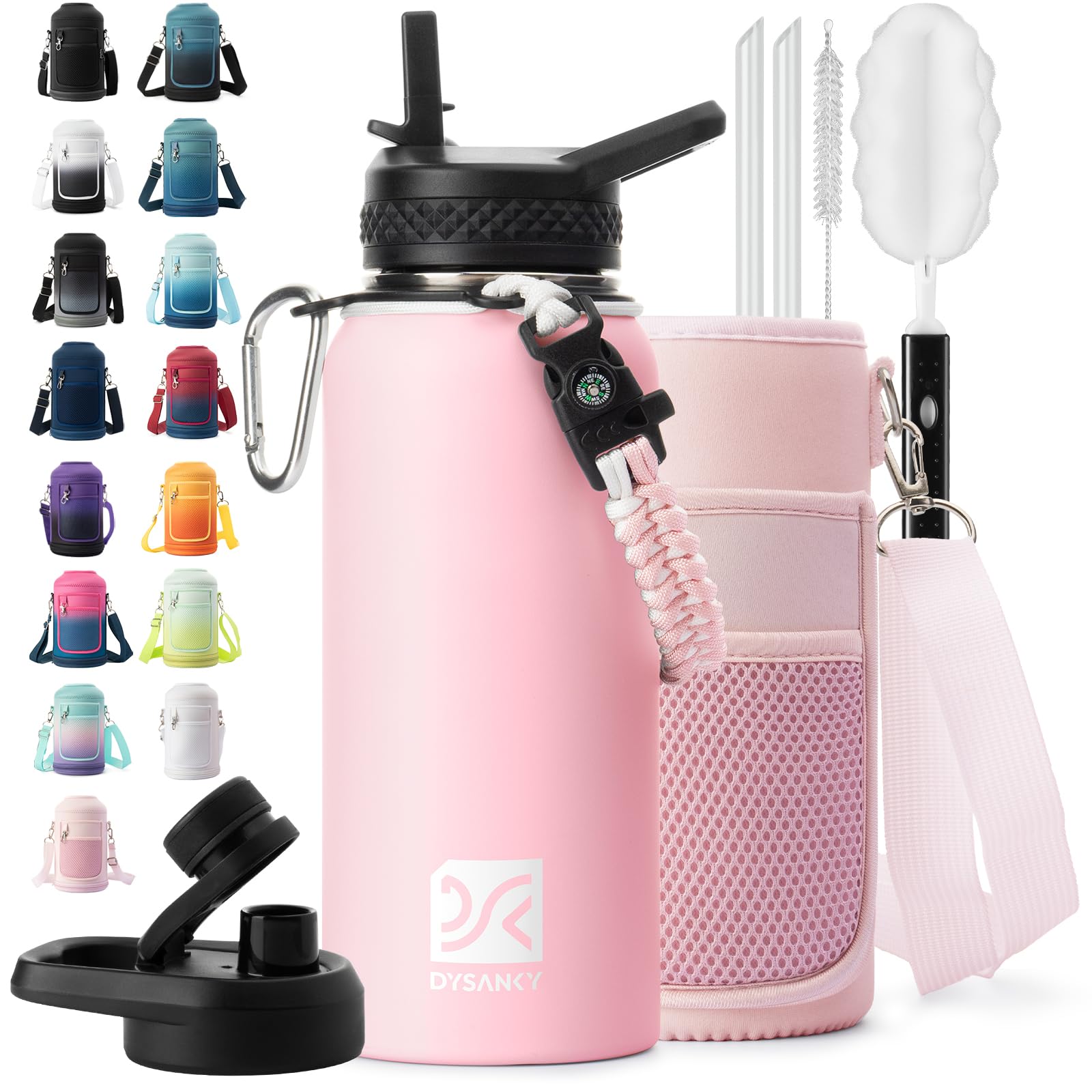 DYSANKY insulated bottle with pink outer coating for daily durability.