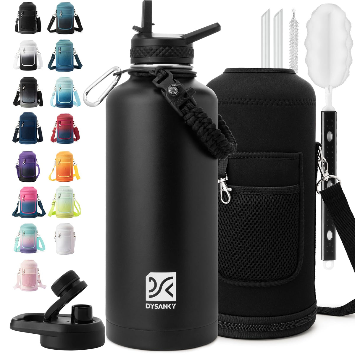 DYSANKY insulated bottle with straw for easy sipping on the go