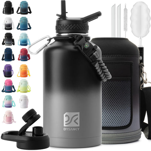 DYSANKY insulated bottle with straw keeps drinks cold while on the go.
