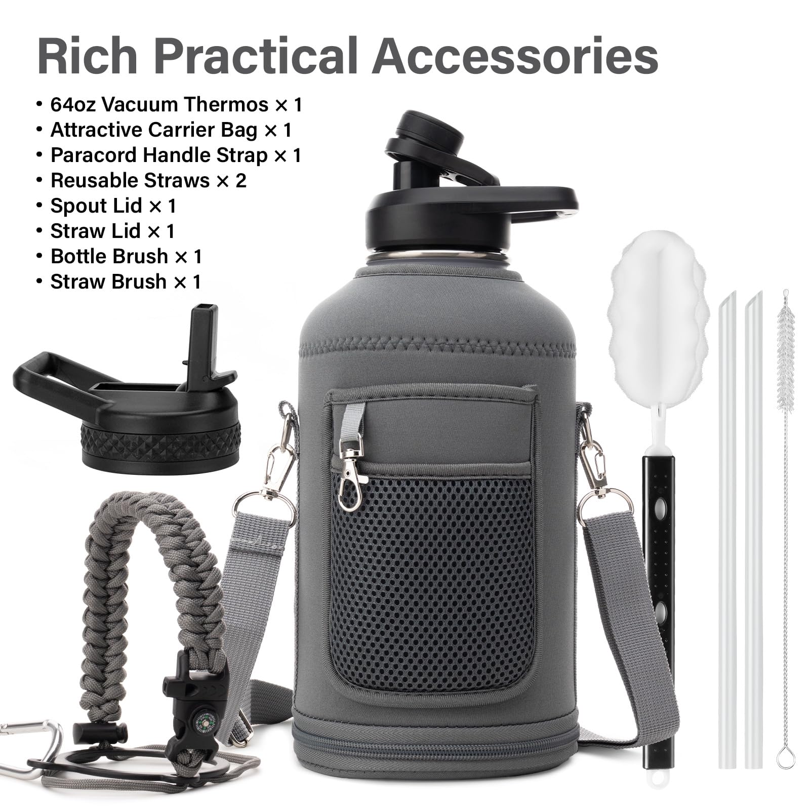 DYSANKY insulated water bottle with carrier bag emphasizes portable hiking convenience