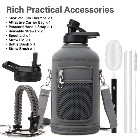 DYSANKY insulated water bottle with carrier bag emphasizes portable hiking convenience