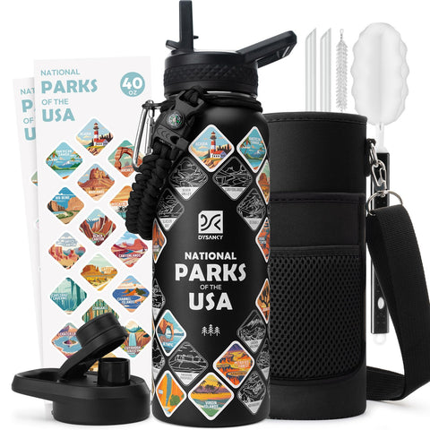 DYSANKY National Parks bottle 40 oz insulated steel, ideal for all-day hydration.
