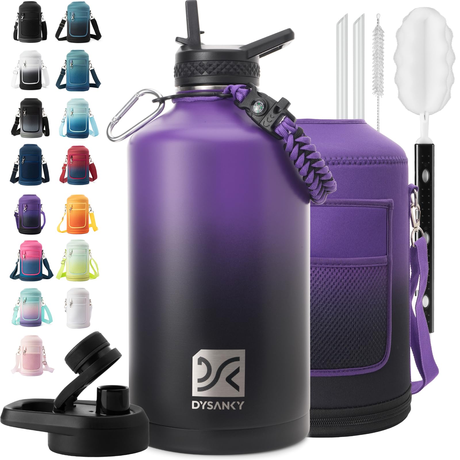 DYSANKY one-gallon insulated bottle front view for adventure hydration