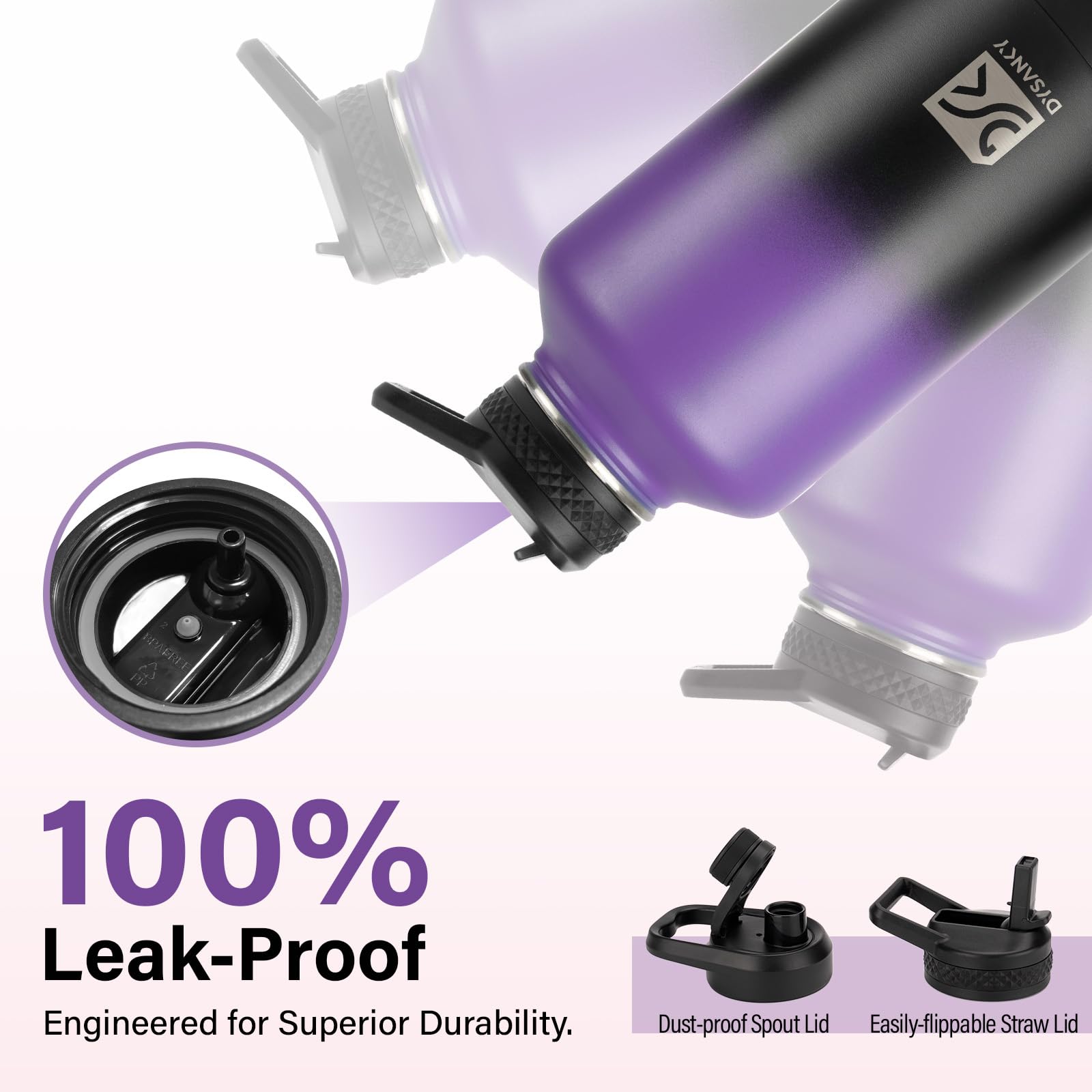 DYSANKY scratch-resistant powder coating keeps the bottle looking new.