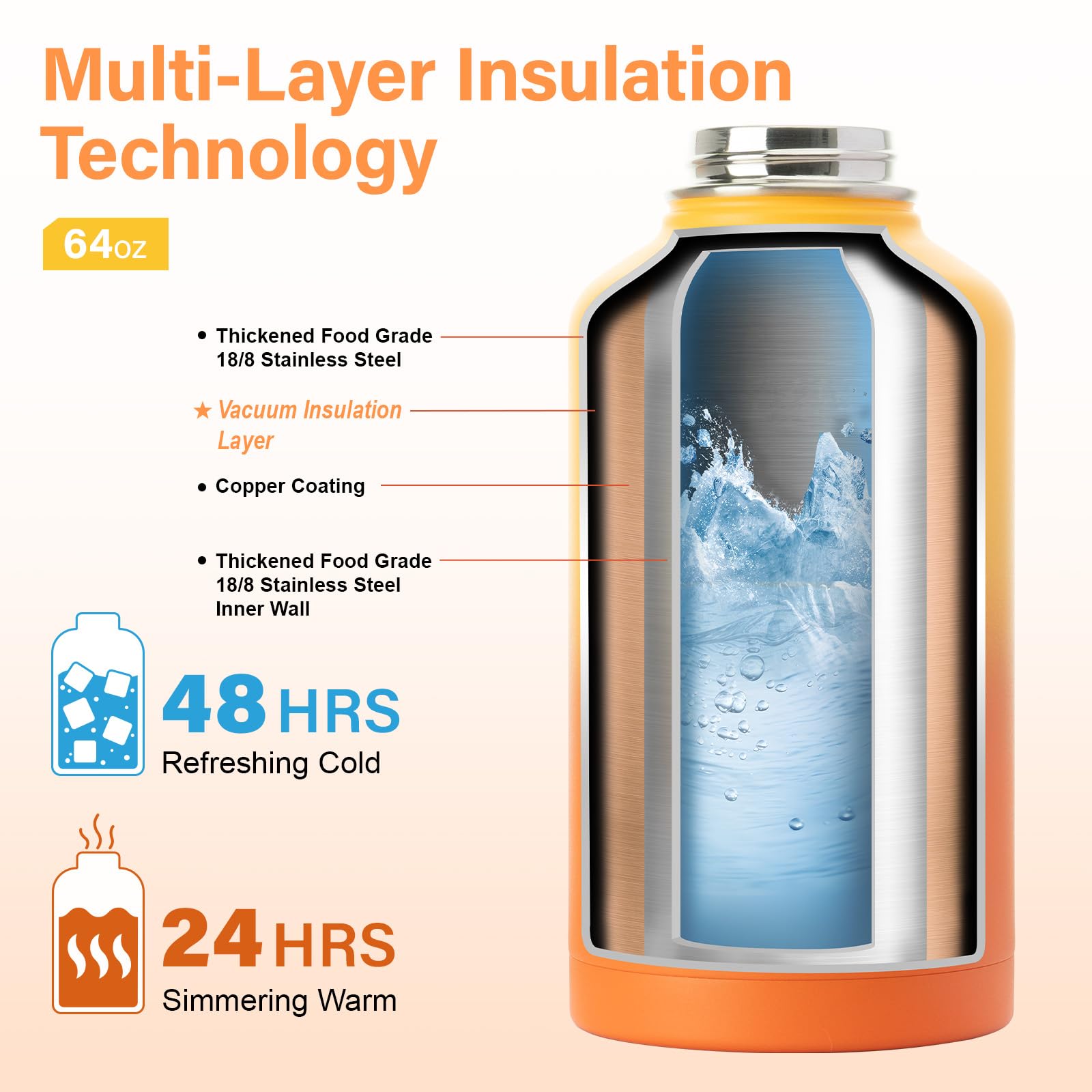 DYSANKY 64 oz bottle with built-in compass for outdoor navigation